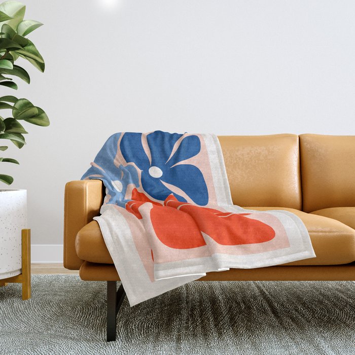 Abstract Matisse Paris Floral Market  Throw Blanket Gallery Image 1