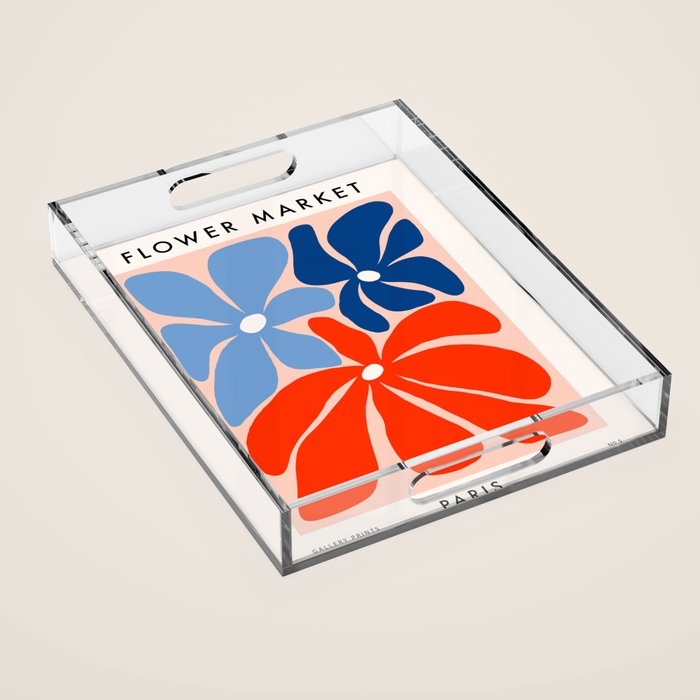Abstract Matisse Paris Floral Market  Acrylic Tray Gallery Image 1
