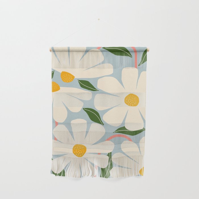 Wild Daisies - blue & pink Wall Hanging Gallery Image 1