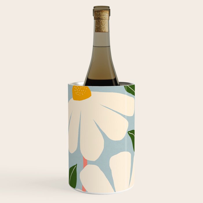 Wild Daisies - blue & pink Wine Chiller Gallery Image 2