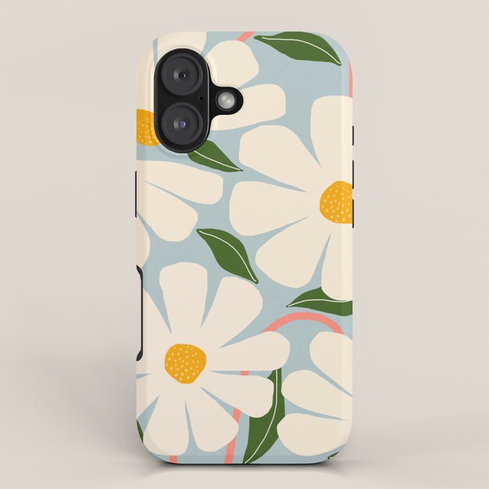 Wild Daisies - blue & pink iPhone Case Gallery Image 1