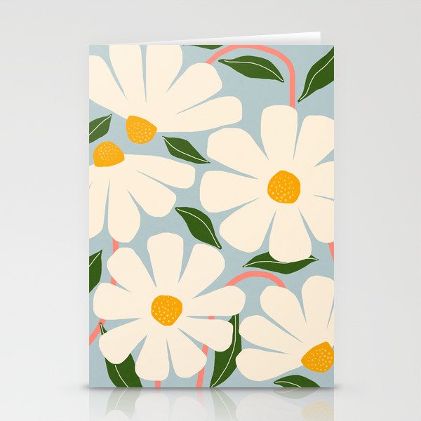 Wild Daisies - blue & pink Stationery Card Gallery Image 1
