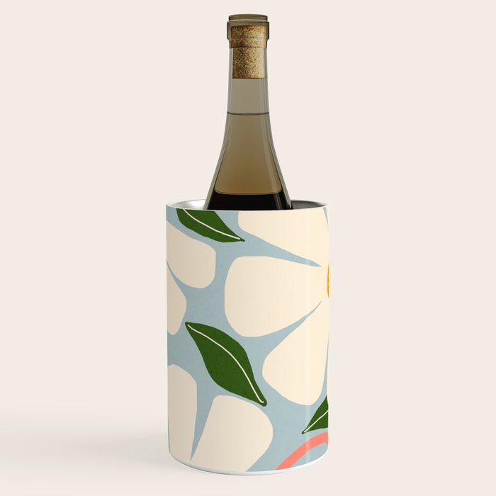 Wild Daisies - blue & pink Wine Chiller Gallery Image 1