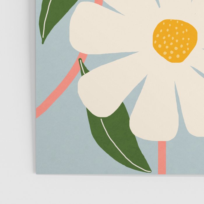 Wild Daisies - blue & pink Poster Gallery Image 3