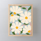 Wild Daisies - blue & pink Mini Art Print Gallery Image 1
