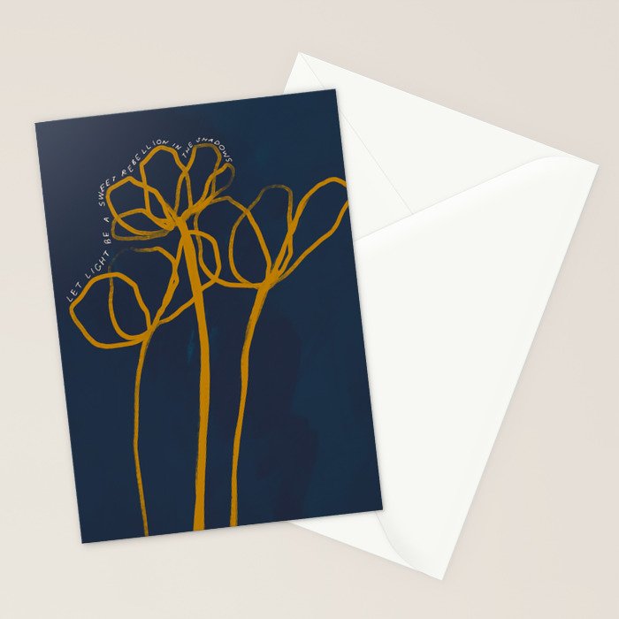 "Let Light Be A Sweet Rebellion In The Shadows." Stationery Card Gallery Image 2