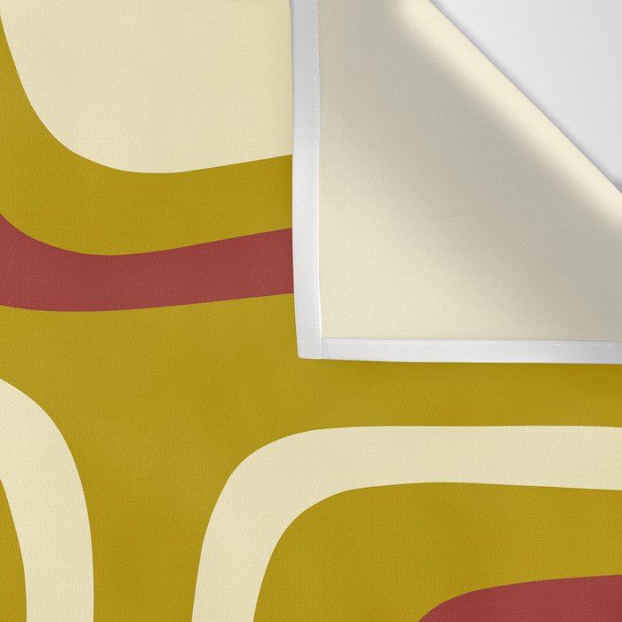 Mid-Century Modern Abstract Palm Springs Pattern in Chartreuse Maroon Cream Wall Tapestry Gallery Image 3