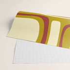 Mid-Century Modern Abstract Palm Springs Pattern in Chartreuse Maroon Cream Wrapping Paper Gallery Image 2