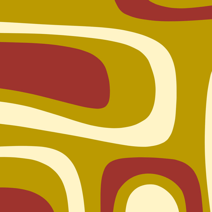 Mid-Century Modern Abstract Palm Springs Pattern in Chartreuse Maroon Cream Coffee Mug Gallery Image 2