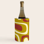 Mid-Century Modern Abstract Palm Springs Pattern in Chartreuse Maroon Cream Wine Chiller Gallery Image 1