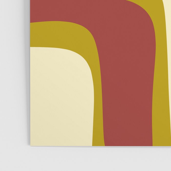 Mid-Century Modern Abstract Palm Springs Pattern in Chartreuse Maroon Cream Poster Gallery Image 3