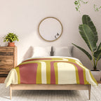 Mid-Century Modern Abstract Palm Springs Pattern in Chartreuse Maroon Cream Comforter Gallery Image 3