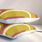 Mid-Century Modern Abstract Palm Springs Pattern in Chartreuse Maroon Cream Pillow Sham Gallery Image 3