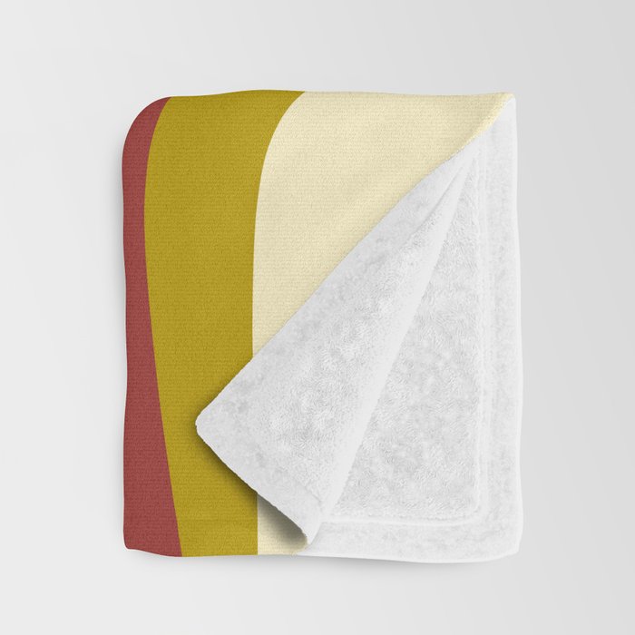 Mid-Century Modern Abstract Palm Springs Pattern in Chartreuse Maroon Cream Throw Blanket Gallery Image 3