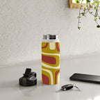 Mid-Century Modern Abstract Palm Springs Pattern in Chartreuse Maroon Cream Water Bottle Gallery Image 4