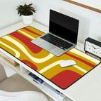 Mid-Century Modern Abstract Palm Springs Pattern in Chartreuse Maroon Cream Desk Mat Gallery Image 2