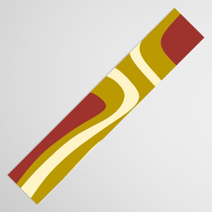 Mid-Century Modern Abstract Palm Springs Pattern in Chartreuse Maroon Cream Table Runner Gallery Image 3