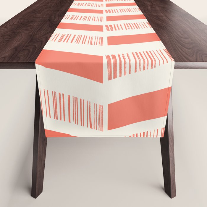 Coral Block And Lines Pattern Table Runner Gallery Image 1