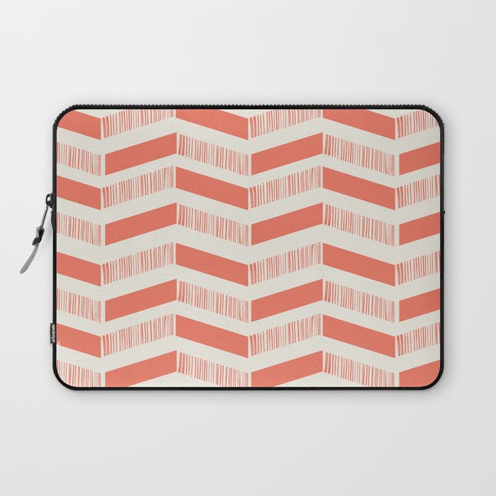 Coral Block And Lines Pattern Laptop Sleeve Gallery Image 1