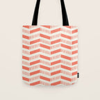 Coral Block And Lines Pattern Tote Bag Gallery Image 1