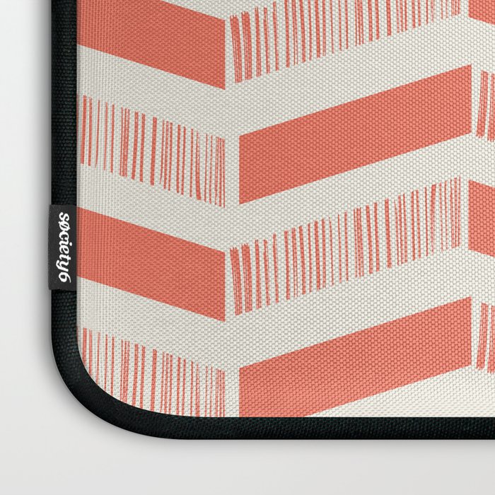 Coral Block And Lines Pattern Laptop Sleeve Gallery Image 3