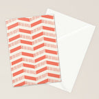 Coral Block And Lines Pattern Stationery Card Gallery Image 2