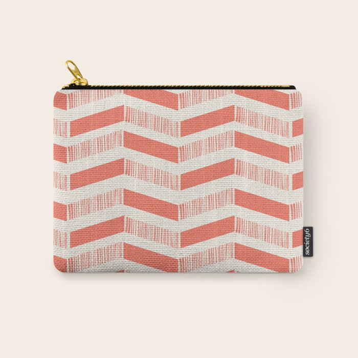 Coral Block And Lines Pattern Carry All Pouch Gallery Image 1