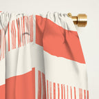 Coral Block And Lines Pattern Window Curtain Gallery Image 2