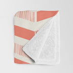 Coral Block And Lines Pattern Throw Blanket Gallery Image 3