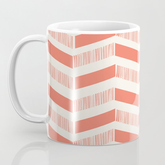 Coral Block And Lines Pattern Coffee Mug Gallery Image 3
