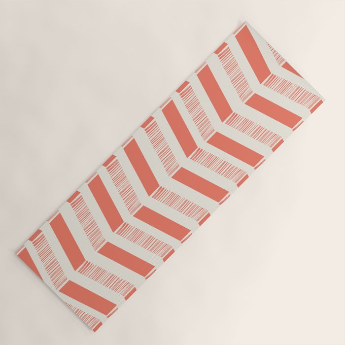 Coral Block And Lines Pattern Yoga Mat Gallery Image 1