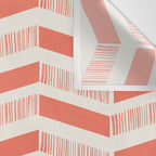 Coral Block And Lines Pattern Wall Tapestry Gallery Image 3