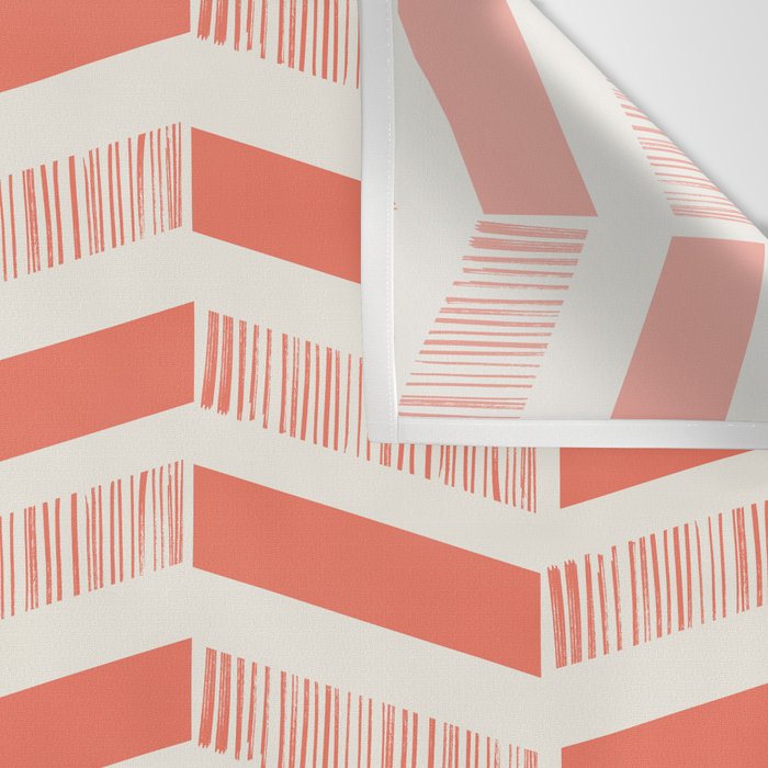Coral Block And Lines Pattern Wall Tapestry Gallery Image 3