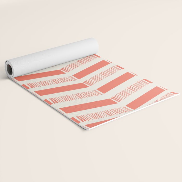Coral Block And Lines Pattern Yoga Mat Gallery Image 2