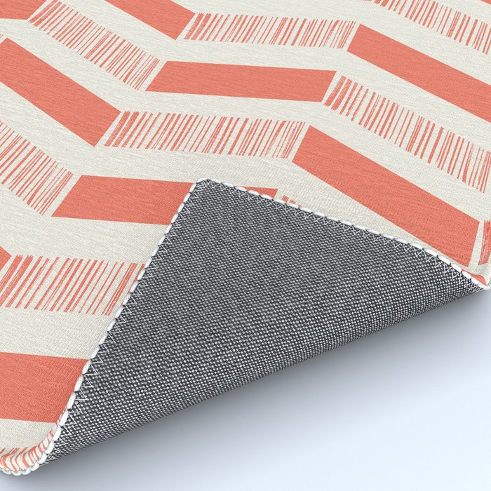 Coral Block And Lines Pattern Rug Gallery Image 4