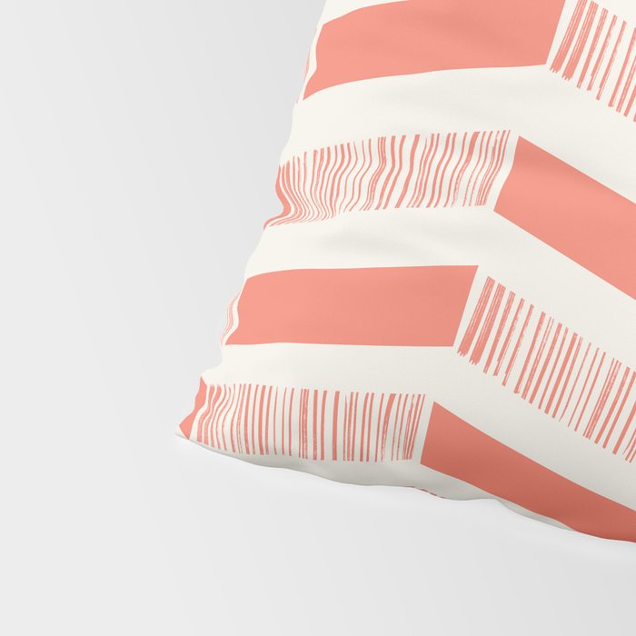 Coral Block And Lines Pattern Pillow Sham Gallery Image 4