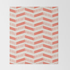 Coral Block And Lines Pattern Throw Blanket Gallery Image 2