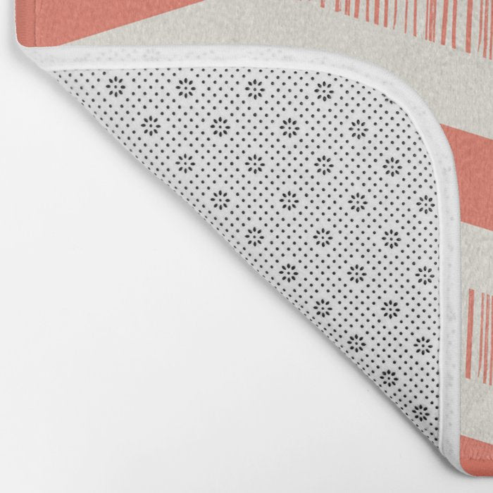 Coral Block And Lines Pattern Bath Mat Gallery Image 2