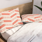 Coral Block And Lines Pattern Pillow Sham Gallery Image 2