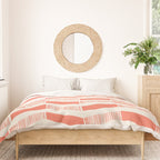 Coral Block And Lines Pattern Duvet Cover Gallery Image 3