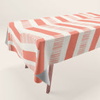 Coral Block And Lines Pattern Tablecloth Gallery Image 1