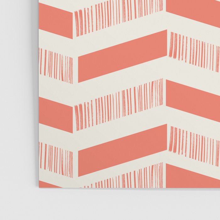 Coral Block And Lines Pattern Poster Gallery Image 3