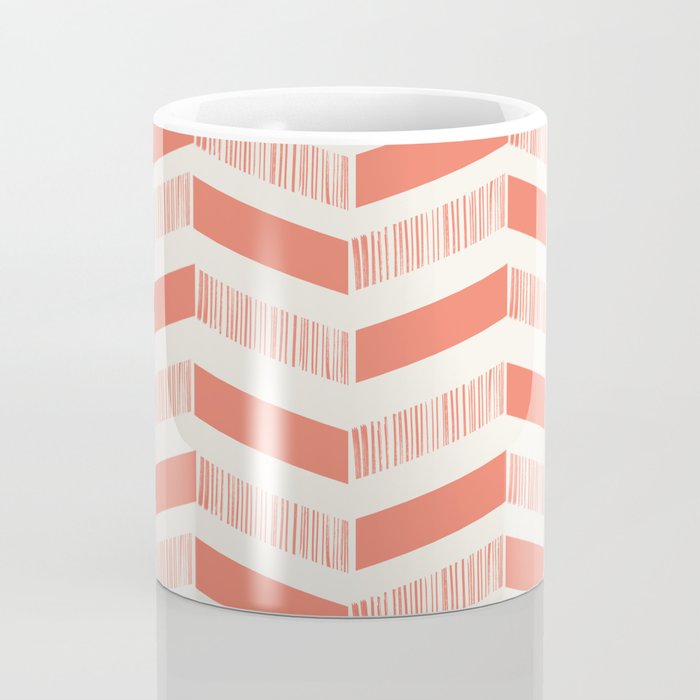 Coral Block And Lines Pattern Coffee Mug Gallery Image 4