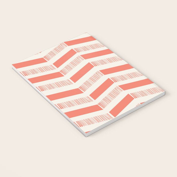 Coral Block And Lines Pattern Notebook Gallery Image 3