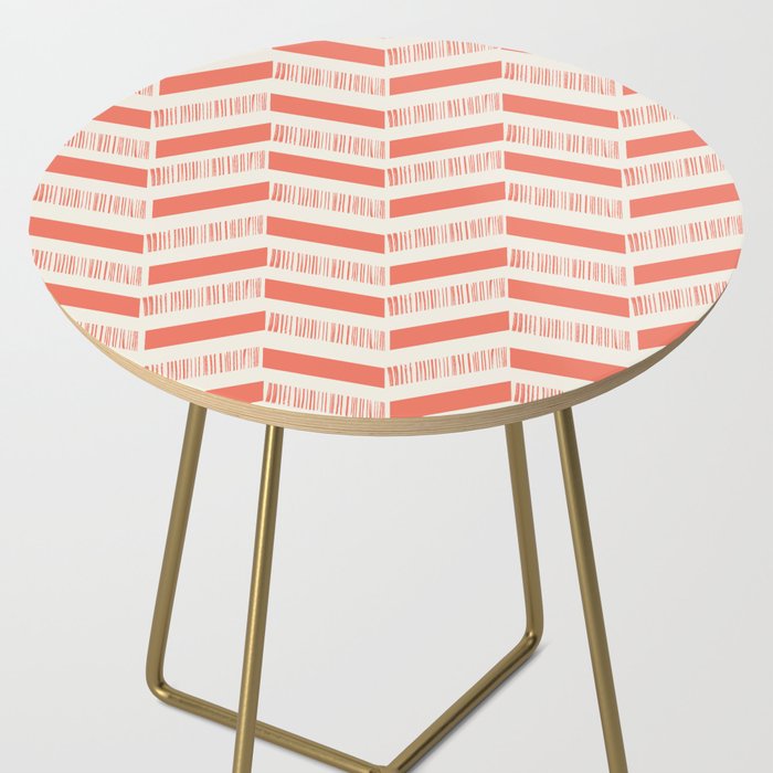Coral Block And Lines Pattern Side Table Gallery Image 2