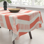 Coral Block And Lines Pattern Tablecloth Gallery Image 3