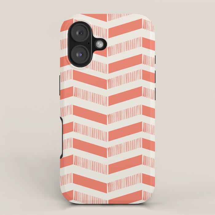 Coral Block And Lines Pattern iPhone Case Gallery Image 1