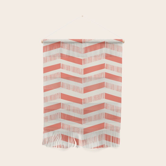 Coral Block And Lines Pattern Wall Hanging Gallery Image 1