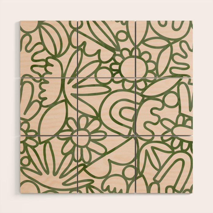 Abstract organic nature shape art print Wood Wall Art Gallery Image 1