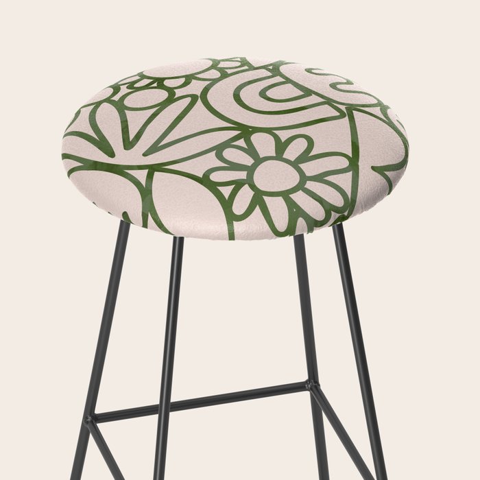 Abstract organic nature shape art print Stool Gallery Image 2